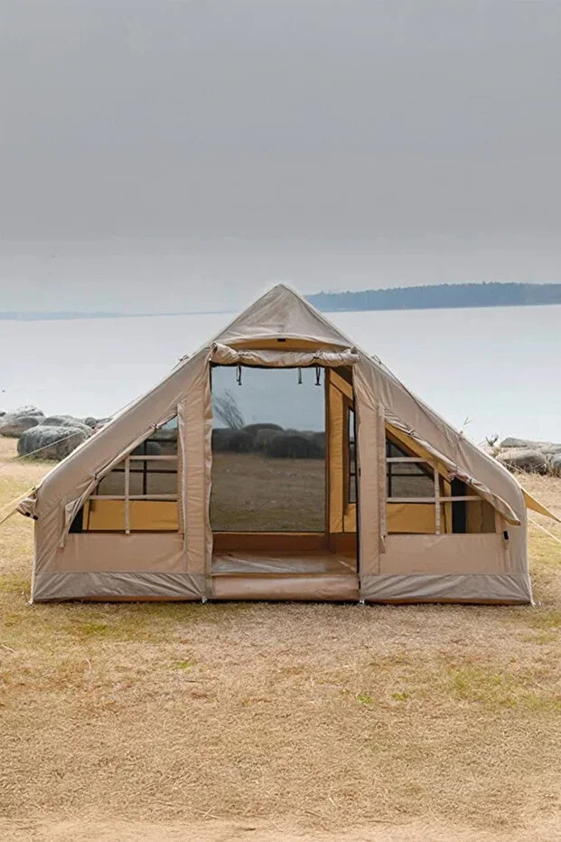 6 Kişilik 4 Mevsim Şişme Çadır Şeffaf Tavan Pencereli (2 Kapılı) 300x210cm (Kış Şartlarına Uygun)